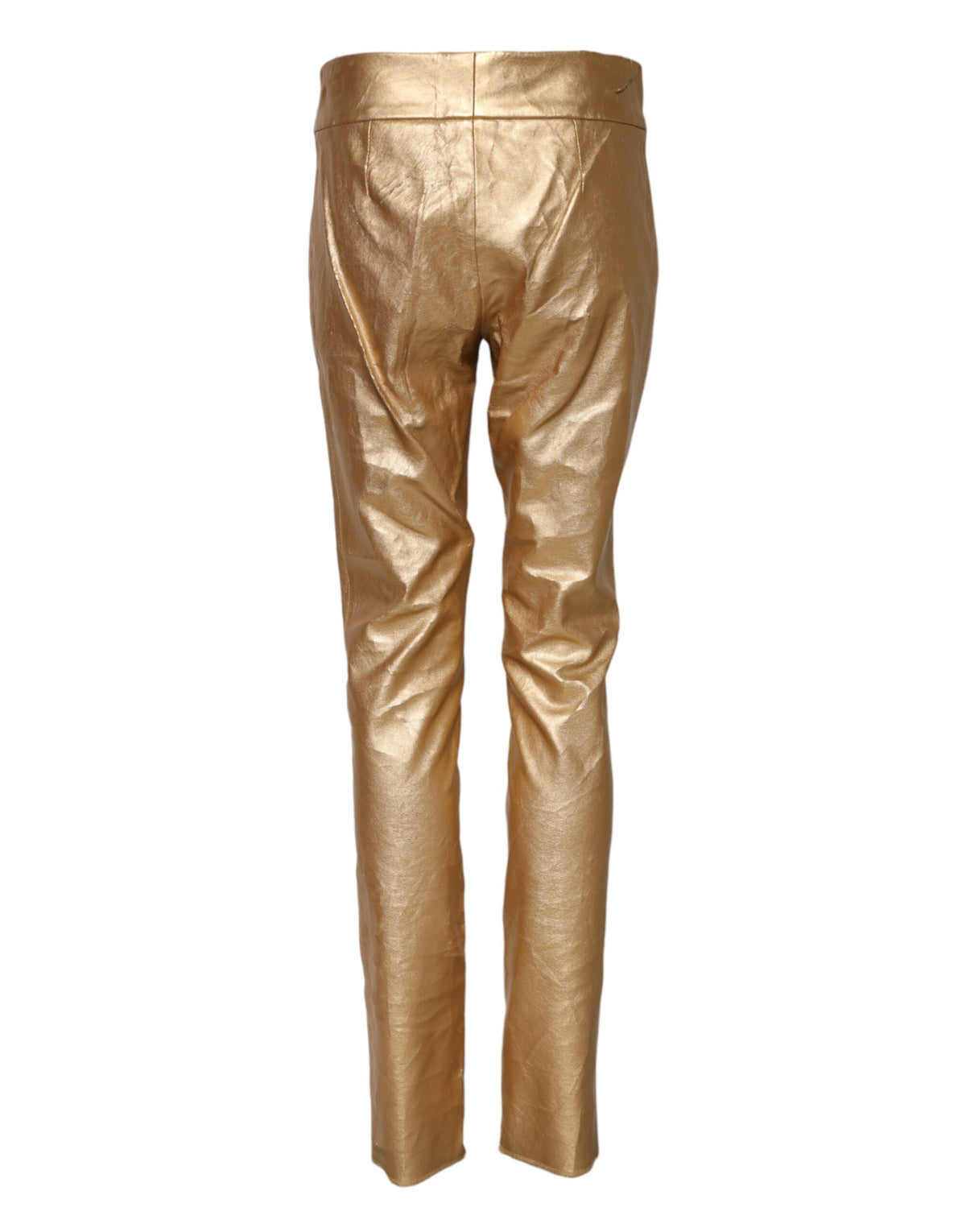 Metallic Gold High Waist Skinny Trouser Pants