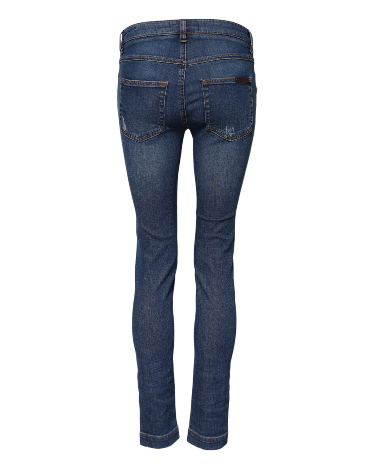 Blue Cotton Mid Waist Skinny Denim Jeans