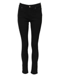 Black Cotton Logo Skinny MidWaist Denim Jeans