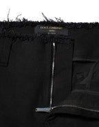 Black Cotton Mid Waist Flared Denim Jeans