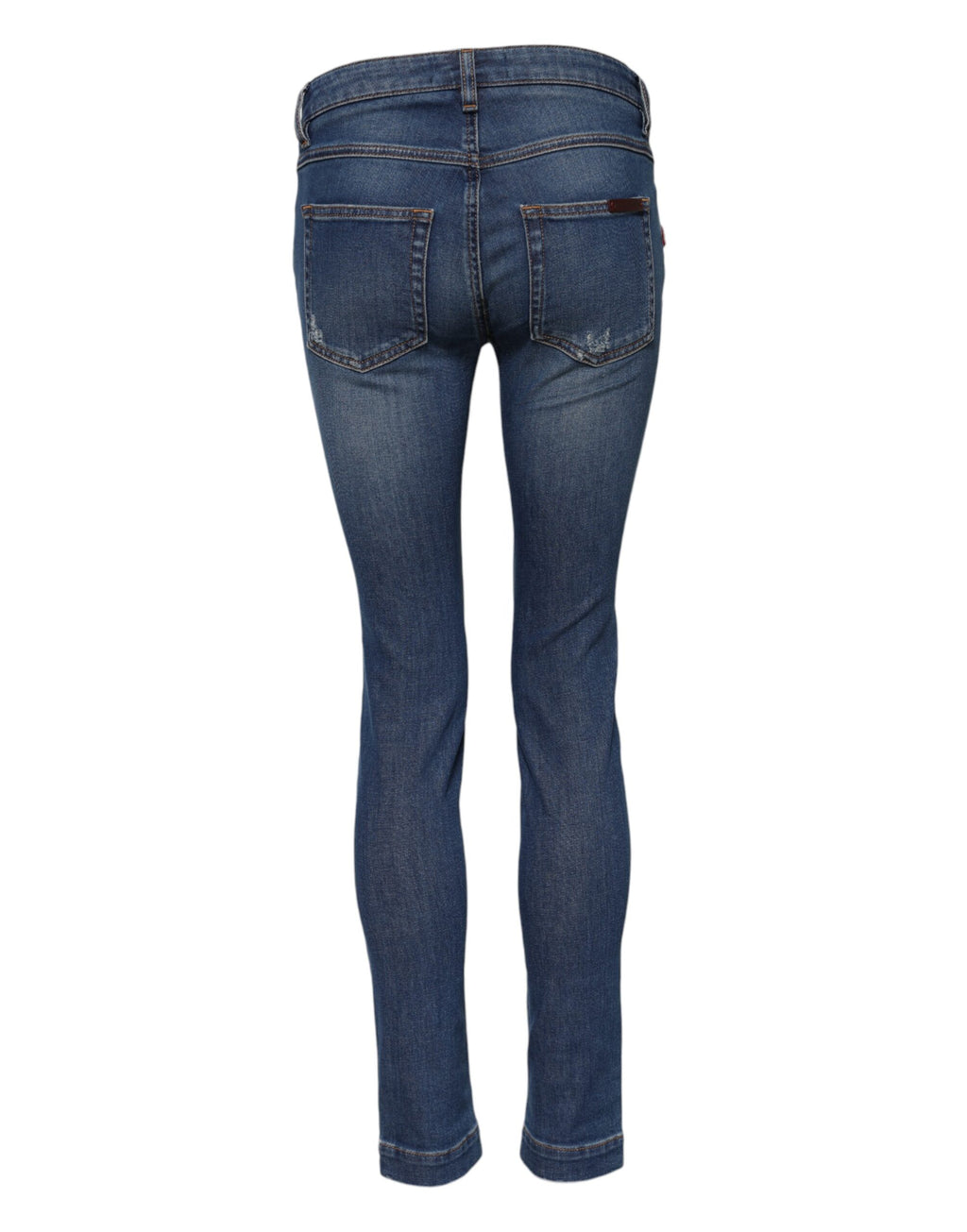 Blue Cotton Low Waist Skinny Denim Jeans
