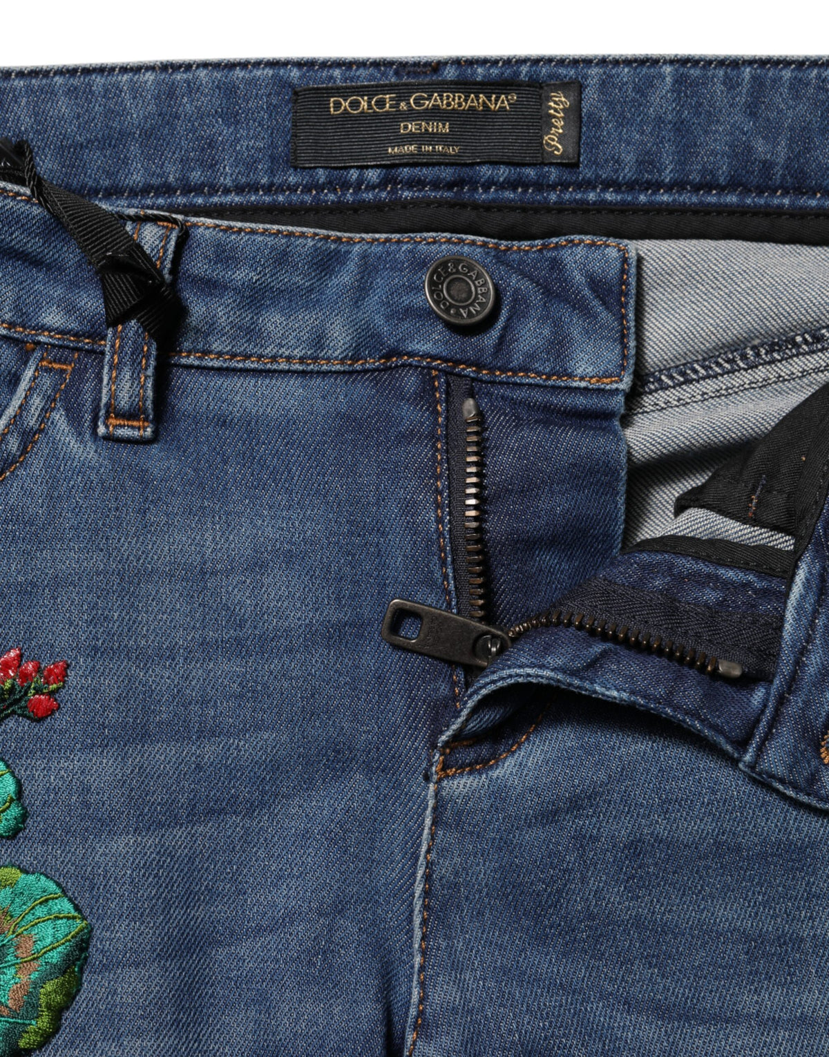 Blue Cotton Low Waist Skinny Denim Jeans