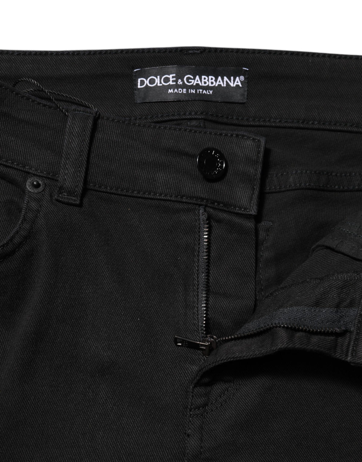 Black Cotton Skinny Mid Waist Denim Jeans