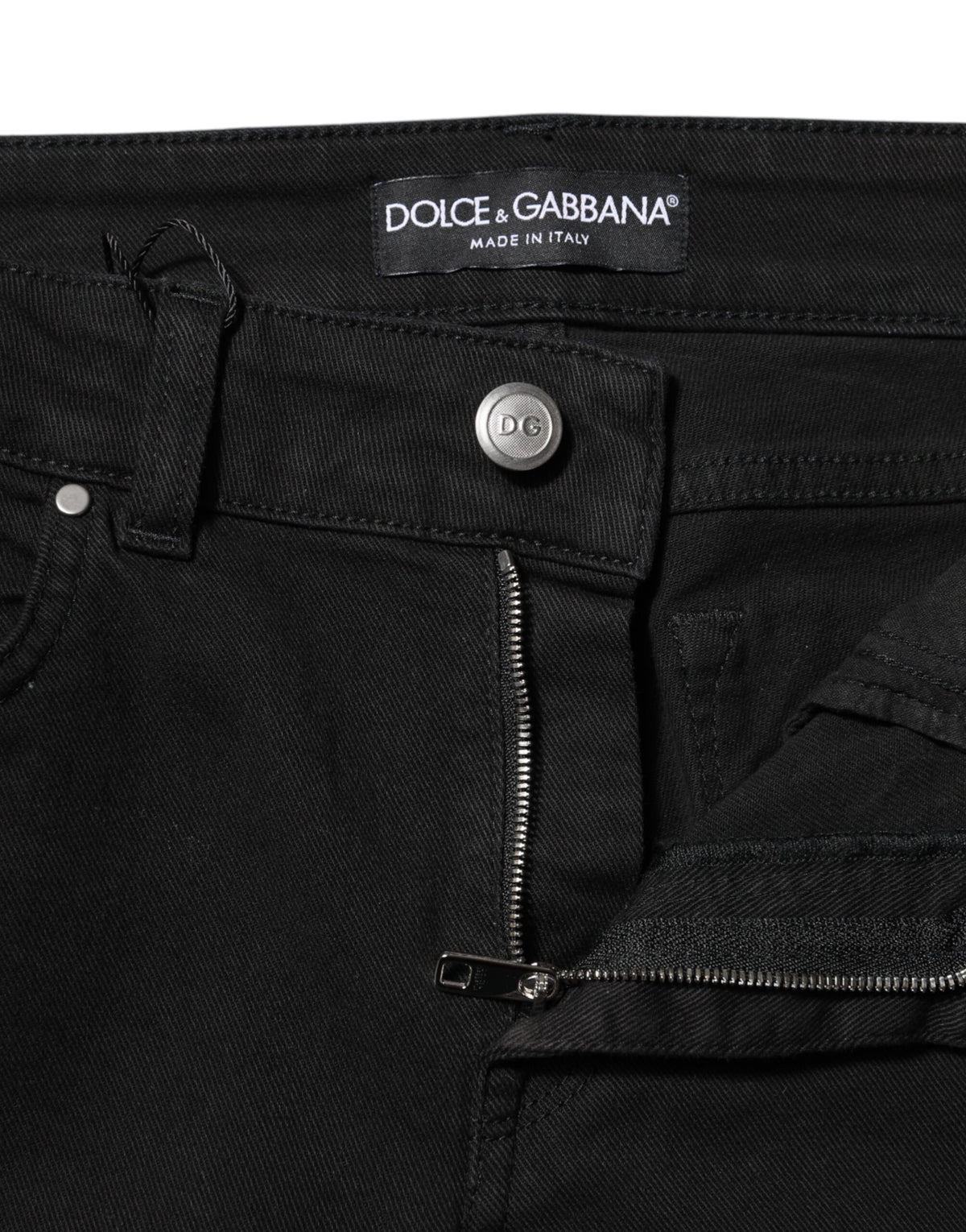 Black Cotton Skinny Mid Waist Denim Jeans