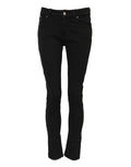 Black Cotton Logo Skinny Mid Waist Denim Jeans