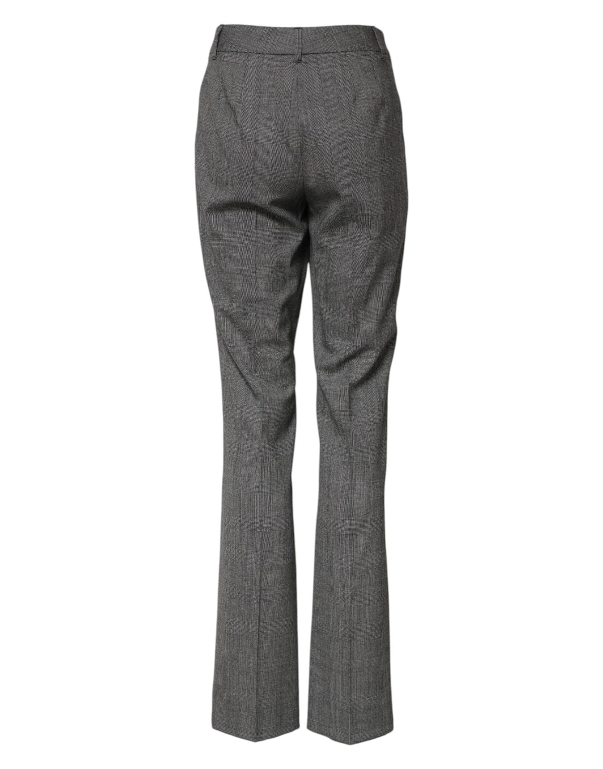 Gray Checkered High Waist Flared Pants