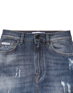 Blue Cotton HighWaist Skinny Denim Jeans