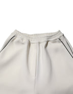 White Viscose Wide Leg Pull On Pants
