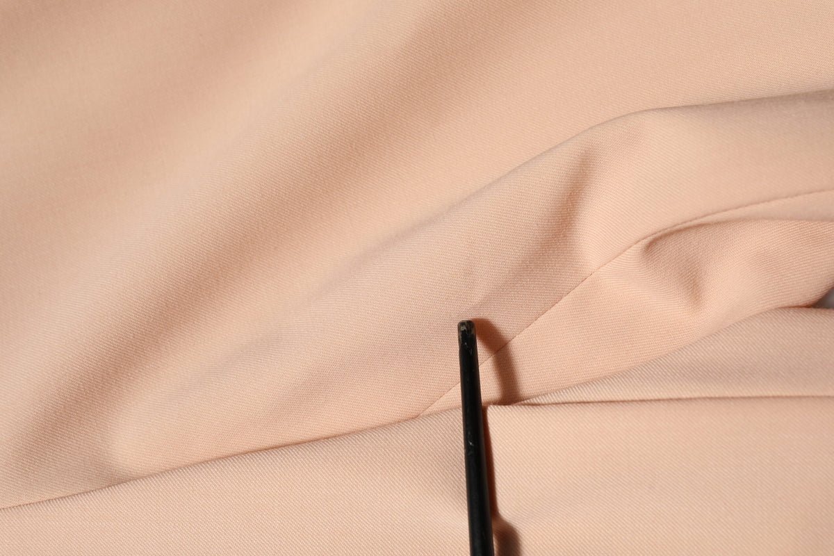 Beige Polyester Mid Waist Tapered Pants