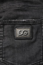Black Cotton Low Waist Skinny Denim Jeans
