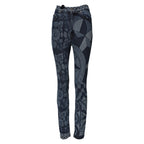 Blue Graphic Print Cotton Skinny Denim Jeans