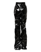 Black High Waist Cargo Bootcut Pants