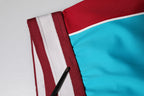 Blue Nylon Slim Fit Cropped Leggings Pants