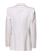 White Wool Single Breasted Women Coat Jacket