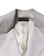 White Wool Single Breasted Women Coat Jacket