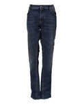 Blue Cotton Mid Waisted Straight Denim Jeans