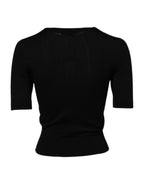 Black Rose Sequin Embellishments Blouse Top
