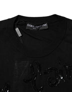 Black Rose Sequin Embellishments Blouse Top