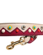 Beige Red Leather Handbag Accessory Shoulder Strap