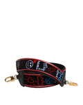 Black Cotton Printed Women Bag Accessory Shoulder Strap