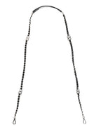 Black Leather DG Logo Chain Bag Shoulder Strap