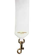 White Calfskin Raffia Embroidered Patchwork Shoulder Strap