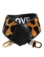 Black Leopard Print Reversible Bag Shoulder Strap