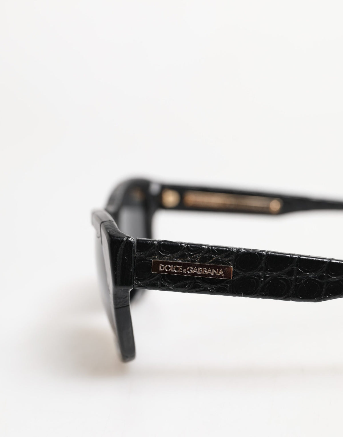 Black Leather Frame DG4177 Tinted Lens Sunglasses