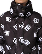 Black DG Mania Puffer Quilted Long Coat Jacket