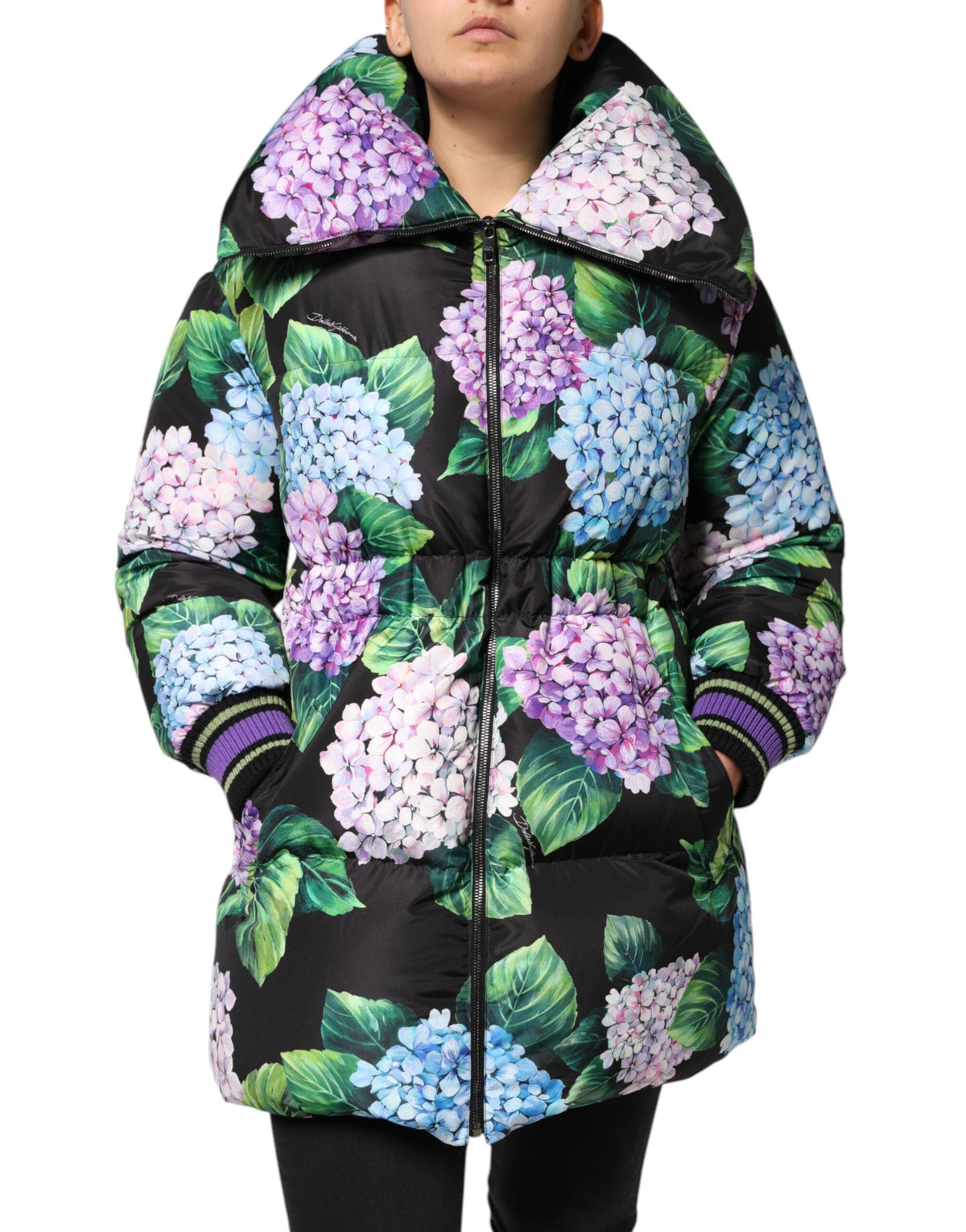 Multicolor Floral Print Puffer Quilted Jacket