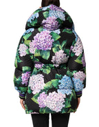 Multicolor Floral Print Puffer Quilted Jacket