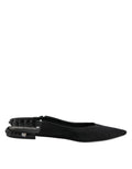 Black Crystal Charmeuse Slingback Shoes