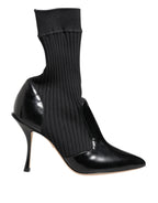Black Stretch Stilettos Booties Socks Shoes