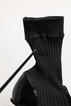 Black Stretch Stilettos Booties Socks Shoes