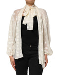 Off White Logo Monogram Ascot Collar Top