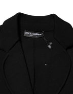 Black Viscose Single Breasted Blazer Jacket