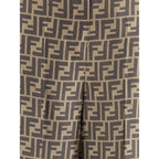 Brown Silk Casual Pants