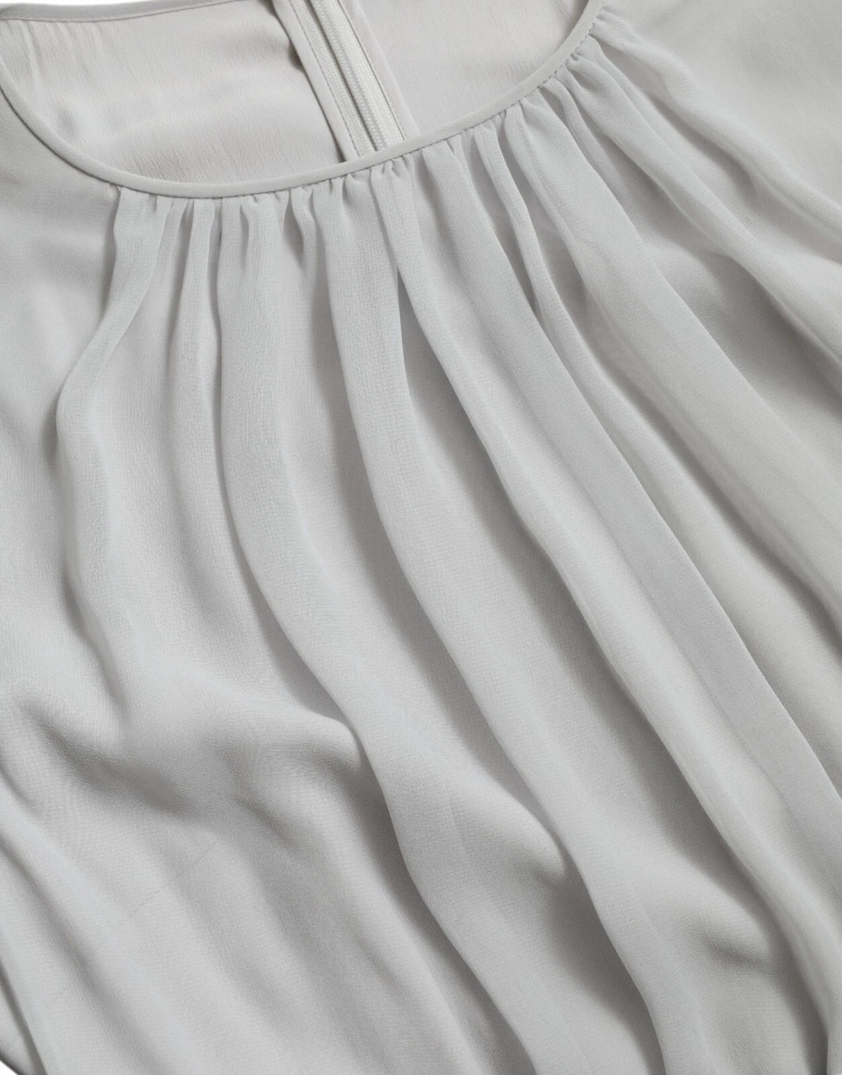 Light Grey Polyester Pleated Long Maxi Dress