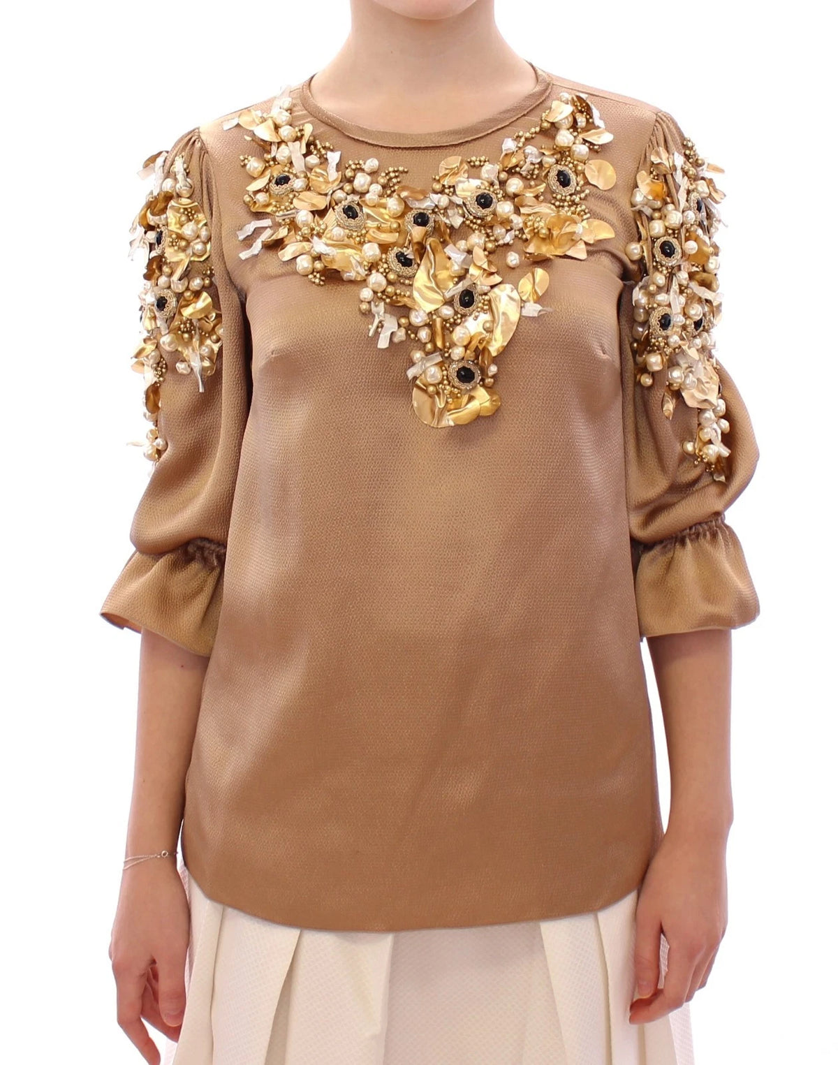 Gold SPECIAL Piece Runway Crystal Blouse