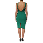 Dark Green Sleeveless Rayon Bodycon Dress