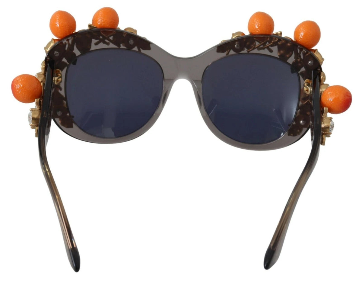 DG4283B Acetate Crystals Orange Appliques Sunglasses