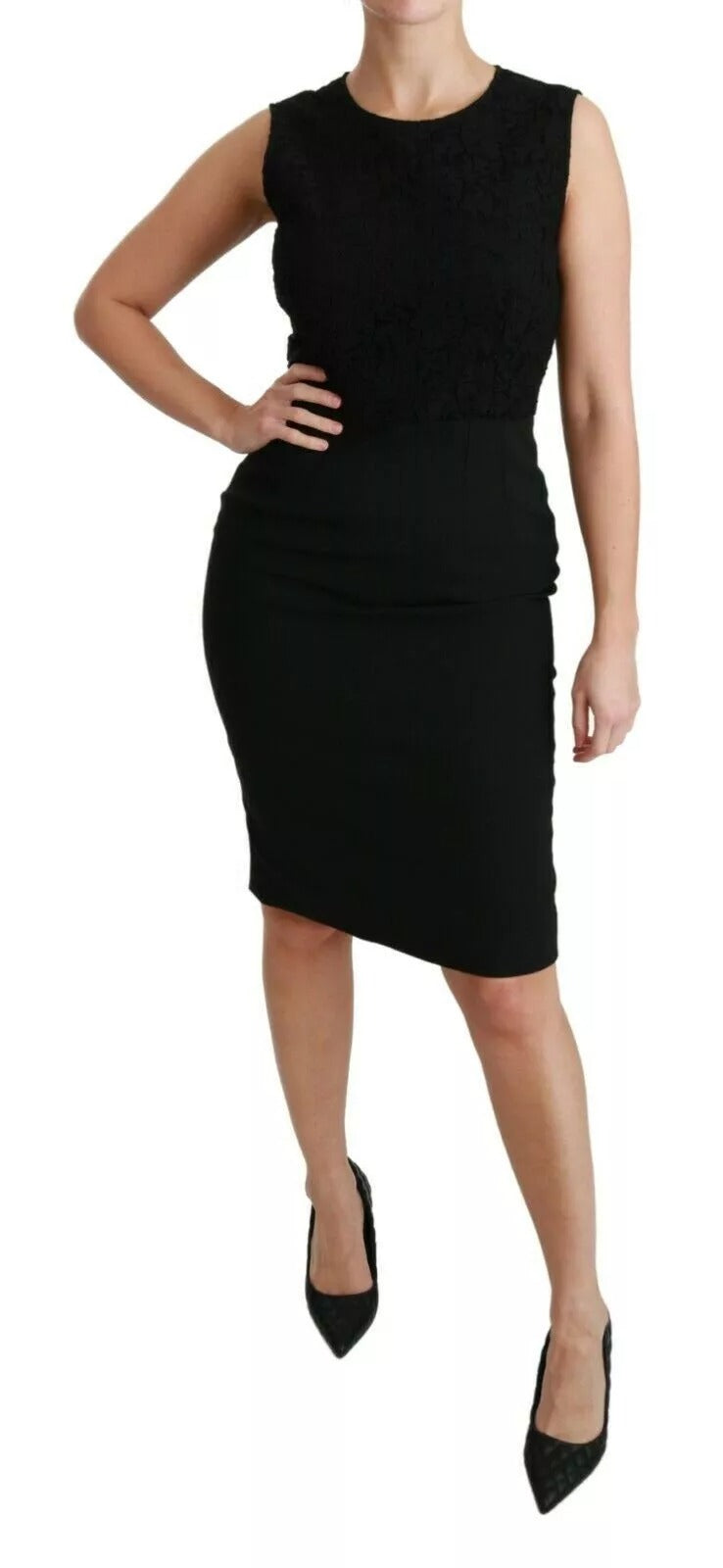 Black Lace Gown Bodycon Sheath STAFF Dress