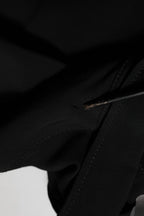 Black Viscose Blend Shirt Style Belted  Dress
