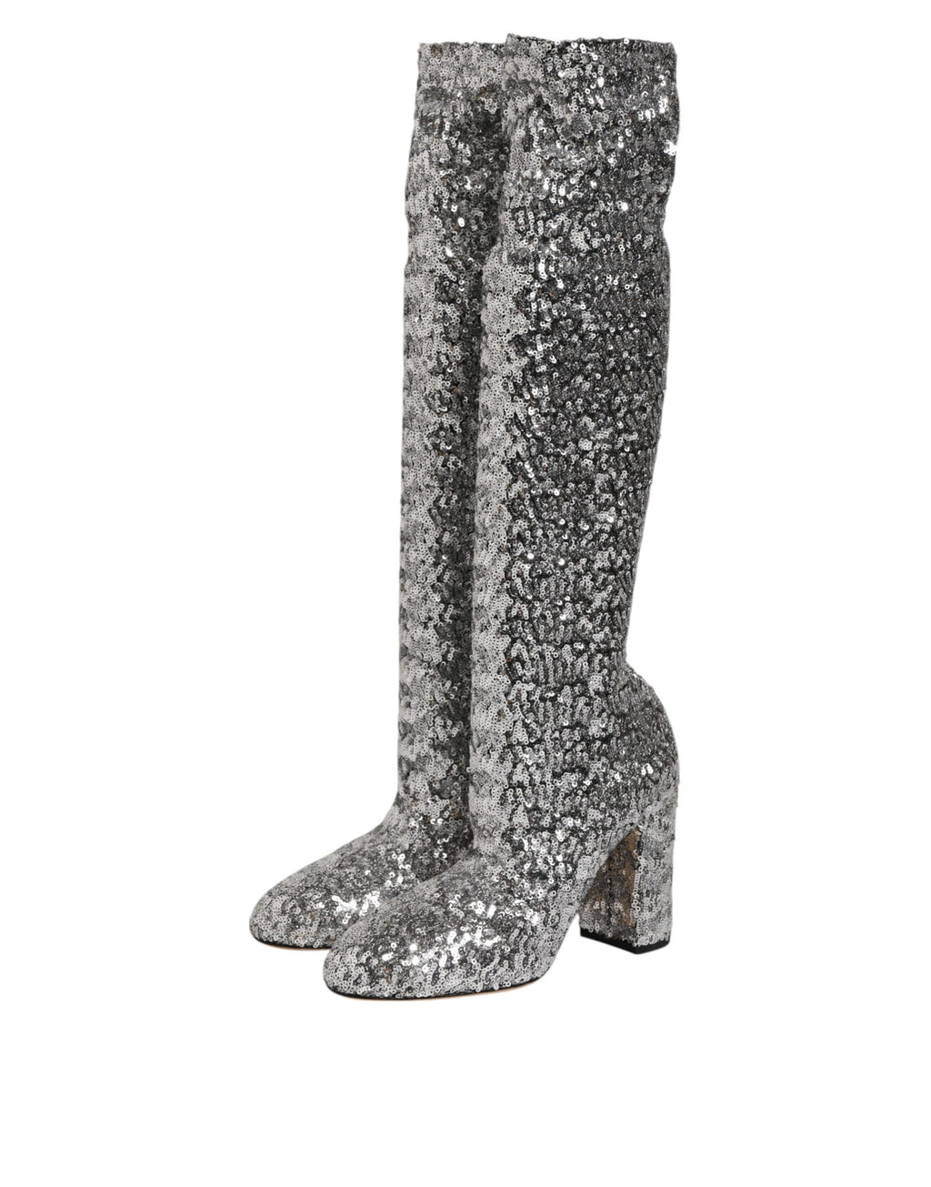 Shoes Silver Sequins Glitter High Heel Boot Shoes