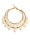 Gold Brass Faux Pearl Crystal Statement Luxury Jewelry Necklace