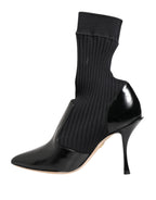 Black Stretch Stilettos Booties Socks Shoes