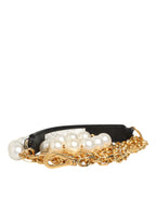 Black Leather Gold Chain Bag Accessory Shoulder Strap