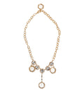 Gold Crystal Clock Pendant Statement Jewelry Necklace