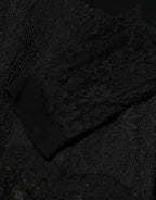 Black Floral Lace Trim Sheath A-line Dress