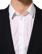 Dark Blue Viscose 2 Buttons Suit Jacket Blazer
